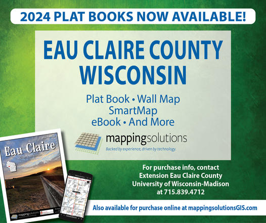 2024 Plat Books Now Available!
Eau Claire County Wisconsin